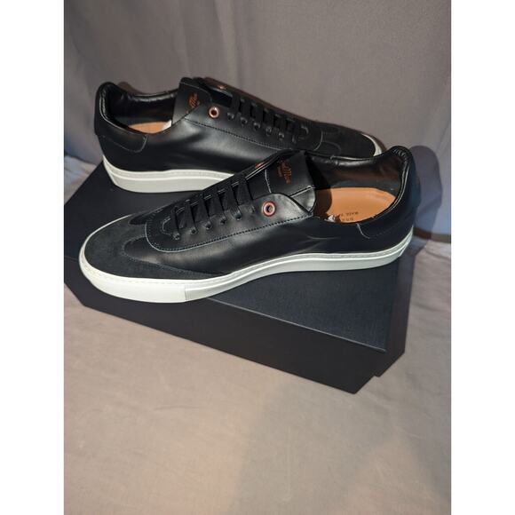 Good Man Brand shoes size 10 black Legend Court Napa Italy Leather Suede Sneaker - Picture 8 of 16